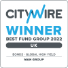 Citywire - UK Best Fund Group Winner 2022 - Man GLG High Yield Opportunities